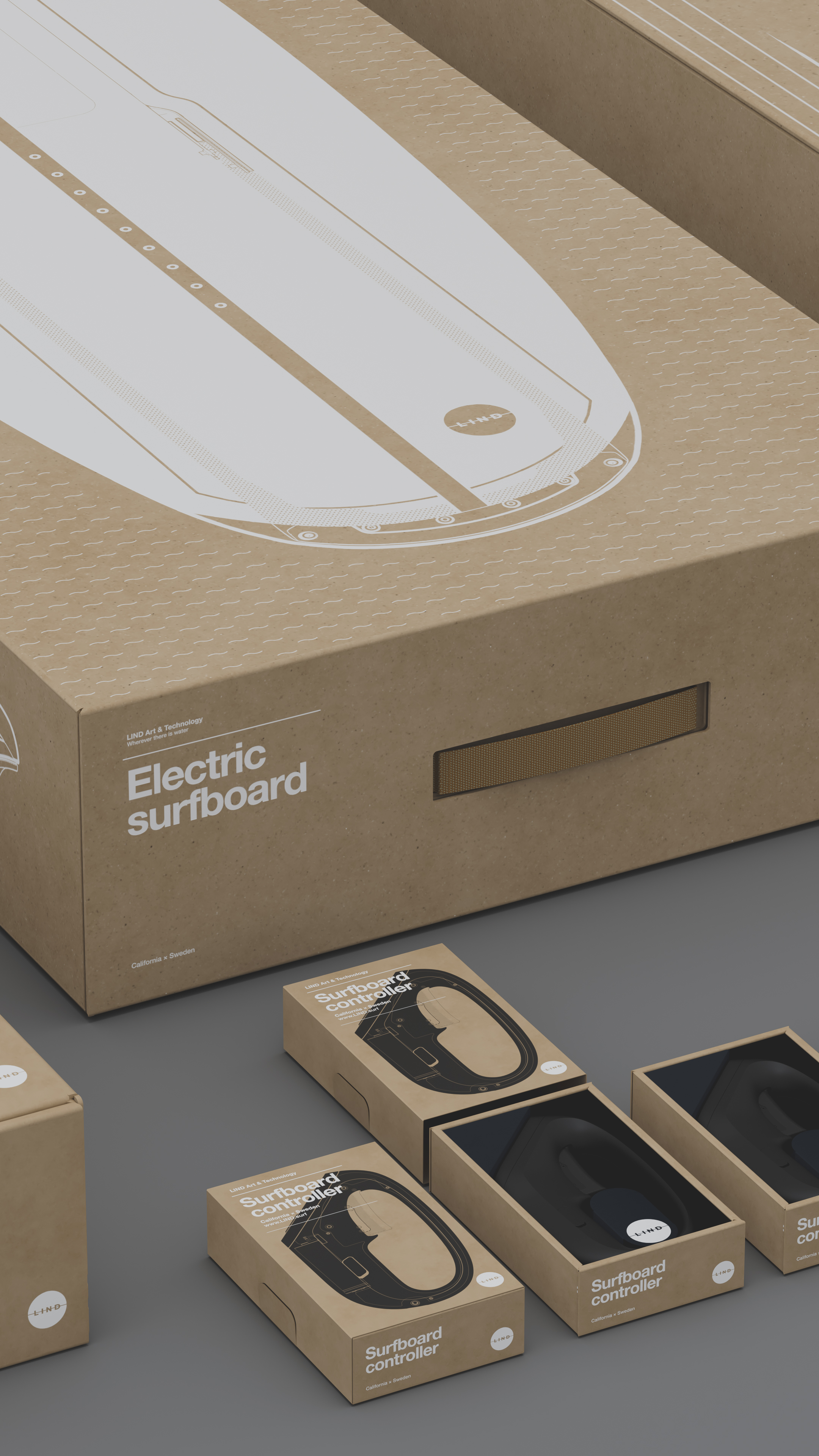 LIND Electric Surfboards — Packaging design by Designchapel